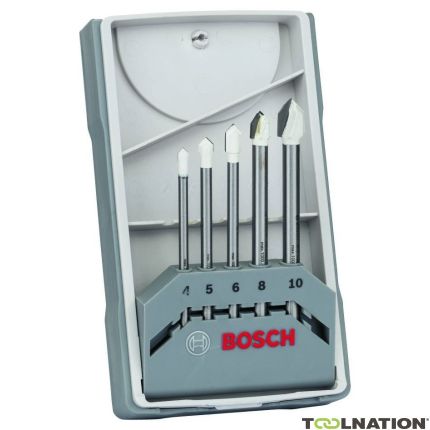 Bosch CYL-9 Ceramic Tile Drill Bit Set, 5-Piece, 4-10mm, Carbide, Precision